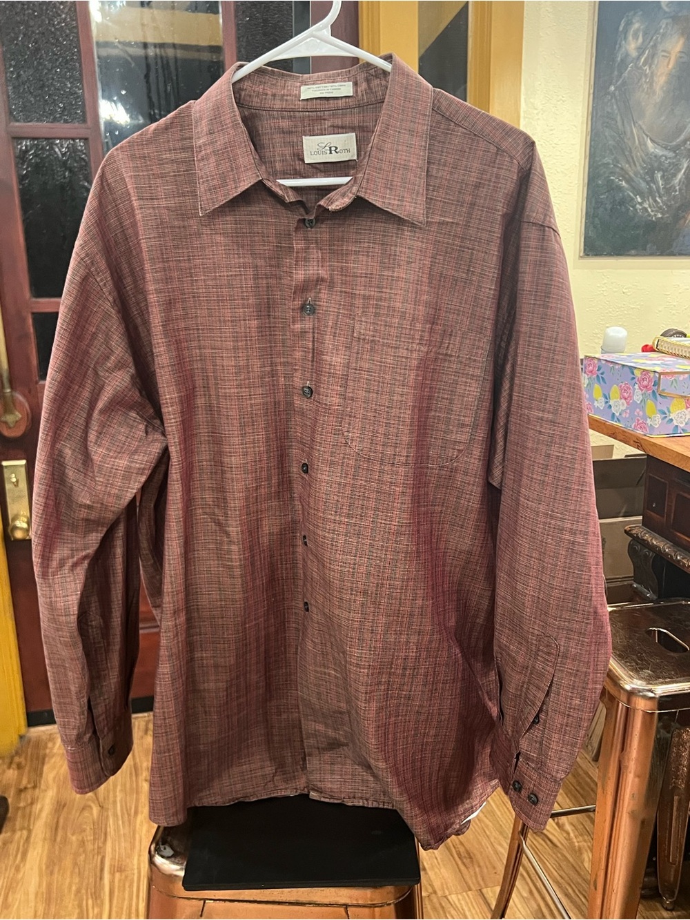 Classic Louis Roth Red Plaid Long-Sleeve Dress Shirt